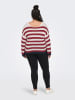 ONLY Carmakoma Pullover in Rot/ Weiß
