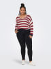 ONLY Carmakoma Pullover in Rot/ Weiß