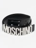 Moschino Skórzany pasek w kolorze czarnym