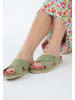Blue Bay Leren slippers "Ginette" groen