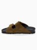 Bluebay Leren slippers "Aristote" kaki