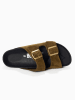 Bluebay Leren slippers "Aristote" kaki