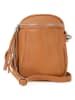 Lia Biassoni Leder-Umhängetasche "Secco" in Cognac - (B)15 x (H)20 x (T)4 cm