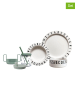 Design Letters 4-delige kinderserviesset "Eat & Learn" wit/groen