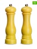 Echtwerk 2-delige set: zout- & pepermolen geel - (H)21 x Ø 6 cm