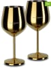Echtwerk 2-delige set: wijnglazen goudkleurig - 500 ml