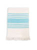 Le Comptoir de la Plage Fouta ''Karabuk'' in Weiß/ Türkis - (L)180 x (B)140 cm
