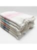 Le Comptoir de la Plage Fouta ''Karabuk'' in Weiß/ Türkis - (L)180 x (B)140 cm