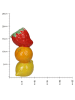 Kersten Wazon "Fruits" w kolorze czerwono-pomarańczowo-żółtym - 10 x 20 x 8 cm