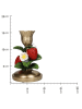Kersten Kaarshouder "Strawberry" goudkleurig/rood/groen - (H)16 x Ø 10 cm
