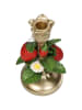 Kersten Kaarshouder "Strawberry" goudkleurig/rood/groen - (H)20 x Ø 11 cm
