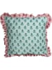 Kersten Poduszka "Ruffles" w kolorze zielono-jasnoróżowym - 45 x 45 cm