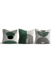 Coin de Pierre 3-delige set: kussenhoezen groen/zwart/wit - (L)43 x (B)43 cm