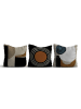 Coin de Pierre 3er-Set: Kissenhüllen in Braun/ Beige/ Weiß - (L)43 x (B)43 cm
