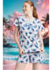 admas Pyjama in Blau/ Hellblau