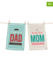 Butter Kings 2-delige set: theedoeken turquoise/beige - (L)70 x (B)50 cm