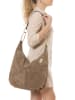 Anna Morellini Leder-Schultertasche "Damiana" in Taupe in Beige/ Grau - (B)38 x (H)36 x (T)9 cm