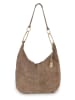 Anna Morellini Leder-Schultertasche "Damiana" in Taupe in Beige/ Grau - (B)38 x (H)36 x (T)9 cm