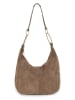 Anna Morellini Leder-Schultertasche "Damiana" in Taupe in Beige/ Grau - (B)38 x (H)36 x (T)9 cm