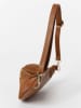 Anna Morellini Leren schoudertas "Carola" lichtbruin - (B)39,5 x (H)16 x (D)2 cm