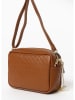 Anna Morellini Leder-Umhängetasche "Colomba" in Hellbraun - (B)22 x (H)15 x (T)10 cm
