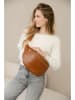 Anna Morellini Leren schoudertas "Lorenza" lichtbruin - (B)36 x (H)22 x (D)12 cm