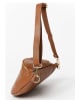 Anna Morellini Leren schoudertas "Lorenza" lichtbruin - (B)36 x (H)22 x (D)12 cm
