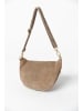 Anna Morellini Leder-Gürteltasche "Lolanda" in Taupe - (B)36 x (H)22 x (T)12 cm