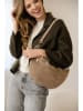Anna Morellini Leder-Gürteltasche "Lolanda" in Taupe - (B)36 x (H)22 x (T)12 cm