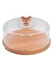 Bisetti Kuchenplatte in Hellbraun/ Transparent - (H)22 x  Ø 31 cm