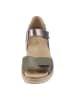 Heine Leder-Sandaletten in Khaki/ Lila