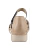 Heine Leder-Sandaletten in Khaki/ Lila