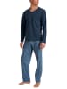 Calida Pyjama in Dunkelblau/ Blau