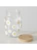 Boltze Vorratsglas "Daisy" in Transparent/ Weiß/ Hellbraun - (H)14 x Ø 10 cm