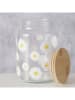 Boltze Vorratsglas "Daisy" in Transparent/ Weiß/ Hellbraun - (H)14 x Ø 10 cm