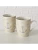 Boltze 2er-Set: Tassen "Hallig" in Beige/ Blau - 350 ml