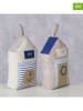 Boltze 2er-Set: Türstopper "Baltic" in Beige/ Creme/ Blau - (B)9 x (H)30 cm