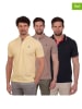 The Time of Bocha 3er-Set: Poloshirts  in Gelb/ Hellbraun/ Dunkelblau