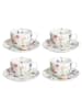 Andrea Fontebasso 1760 4-delige set: theekoppen "Atollo Flora'' wit/meerkleurig - 260 ml