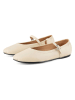 loft37 Leder-Spangenballerinas in Beige