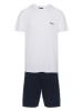 Fila Pyjama in Weiß/ Dunkelblau