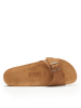 Mandel Leren slippers lichtbruin