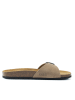 Mandel Leren slippers beige