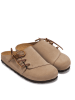 Mandel Leren clogs beige