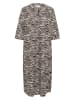Kaffe Leinen-Kleid in Creme/ Schwarz