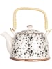 Clayre & Eef Theepot zwart/wit - 800 ml