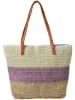 Clayre & Eef Shopper in Creme/ Lila/ Beige - (B)50 x (H)40 x (T)13 cm