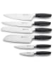 Laguiole 6tlg. Messerblock-Set ''Nova'' in Schwarz/ Beige