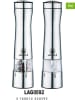 Laguiole 2-delige set: elektrische zout- & pepermolen zilverkleurig-(B)12x(H)23x(D)5 cm