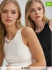 Weekday 2er-Set: Tops in Creme/ Schwarz